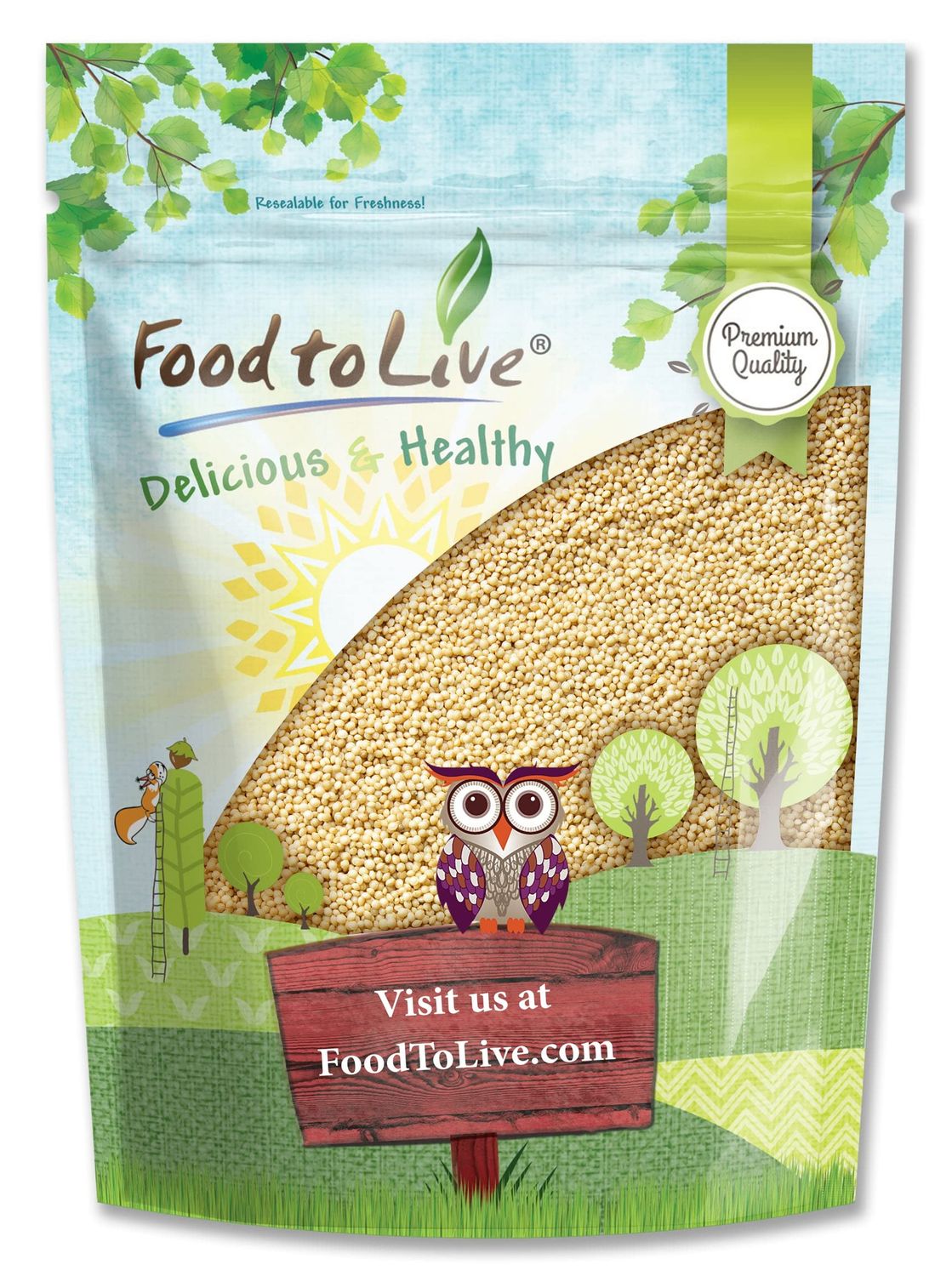 Food to Live Amaranth Grain, 1.5 Pounds - 100% Whole Seeds, Vegan, Kosher, Bulk. Sweet, Nutty Flavor. Rich in Protein, Calcium. Great Alternative to Rice or Quinoa. Great for Cereal, Salads, Soups