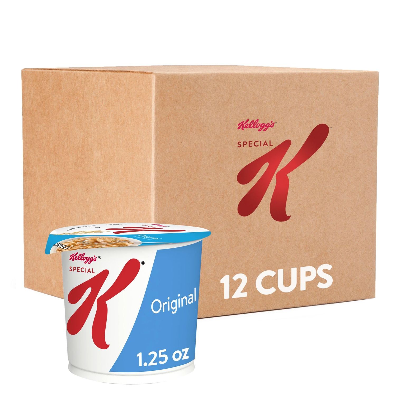 Kellogg&#39;s Special K, Breakfast Cereal in a Cup, Original, Bulk Size, 12 Count (Pack of 2, 7.5 oz Trays)