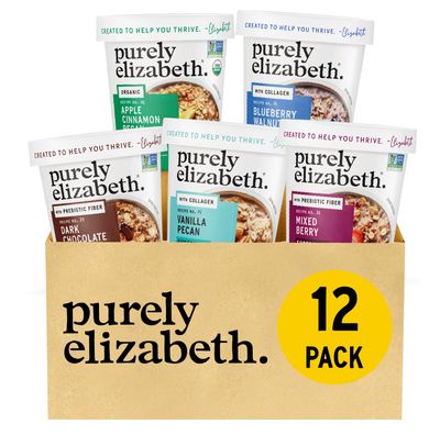 Purely Elizabeth Best Sellers Variety Pack Superfood Oatmeal Cups, Great for Overnight Oats, Gluten-Free, 2 Ounce (Pack of 12)