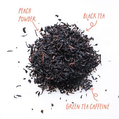 Kubo Tea, Peach Mango Black Iced Tea, Organic High Caffeine Tea, 20 Servings (155mg Caffeine each), Pillow Tea Bags, Compostable Packaging, Healthy Coffee Substitute