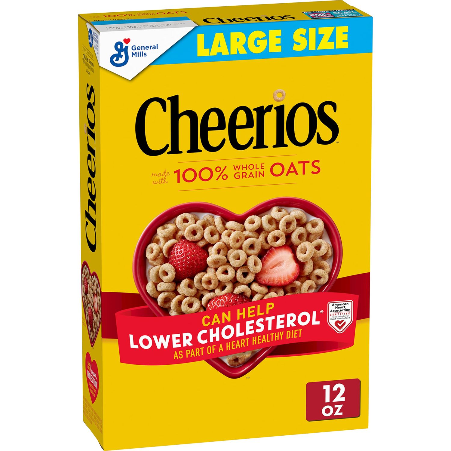Cheerios, Heart Healthy Gluten Free Breakfast Cereal, Large Size, 12 oz