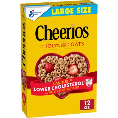 Cheerios, Heart Healthy Gluten Free Breakfast Cereal, Large Size, 12 oz