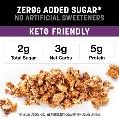 KIND Zero Added Sugar Granola, Caramel Mocha Nut, Healthy Snacks, Good Source of Fiber, Gluten Free, Low Sugar, 5g Protein, 5 Count