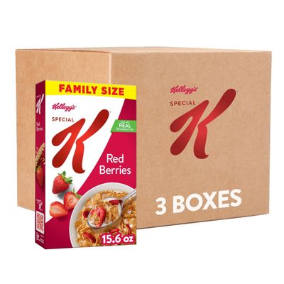 Kellogg&#39;s Special K Breakfast Cereal, Family Breakfast, Fiber Cereal, Family Size, Red Berries (3 Boxes)