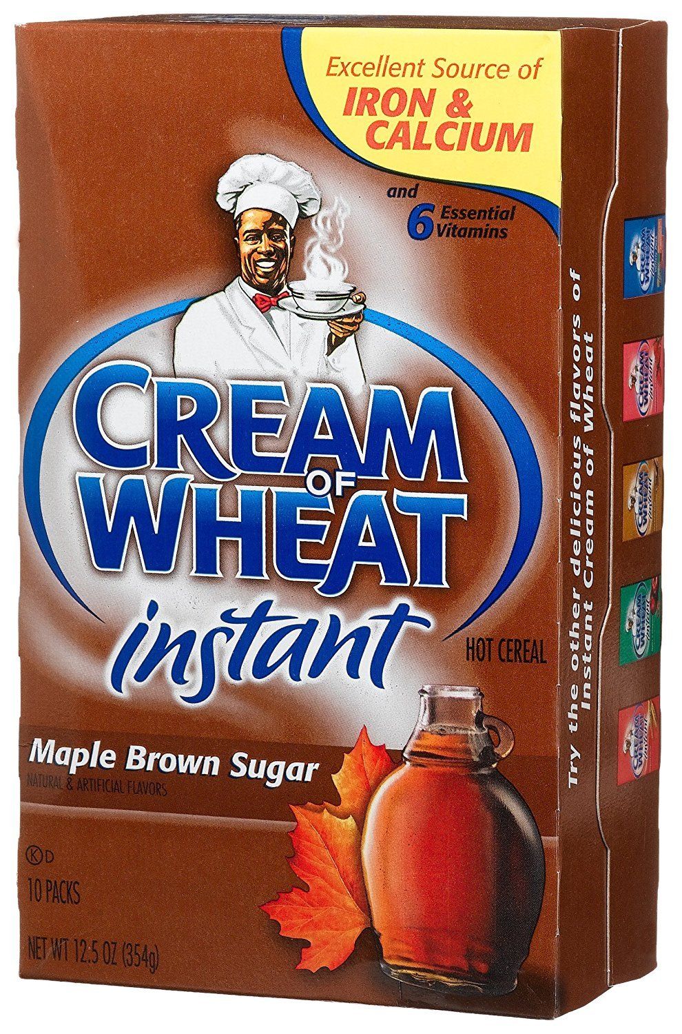Cream of Wheat Instant Hot Cereal, Maple Brown Sugar, 1.23 Ounce, 10 Packets (Pack of 12)