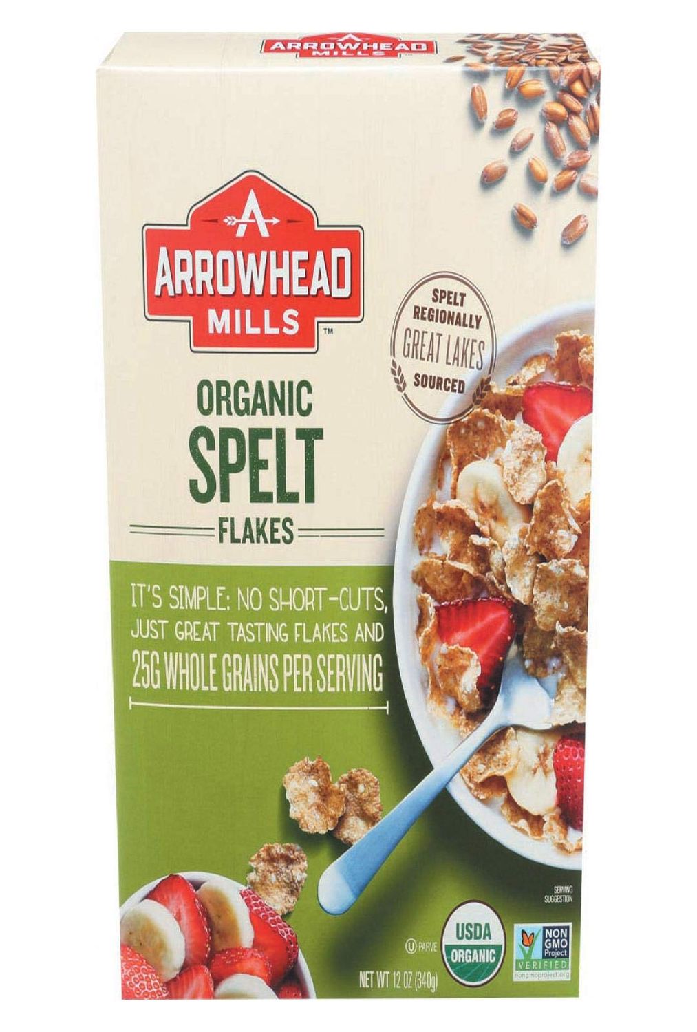 Arrowhead Mills Organic Spelt Flakes Cereal, 12 Ounce (Pack of 12)