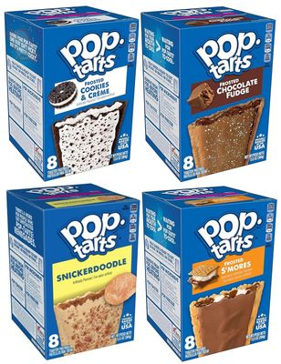 Frosted Variety, Cookies &amp; Creme, Chocolate Fudge, Snickerdoodle, and Smores, 13.5 Ounce (Pack of 4) - with Two Make Your Day Lollipops