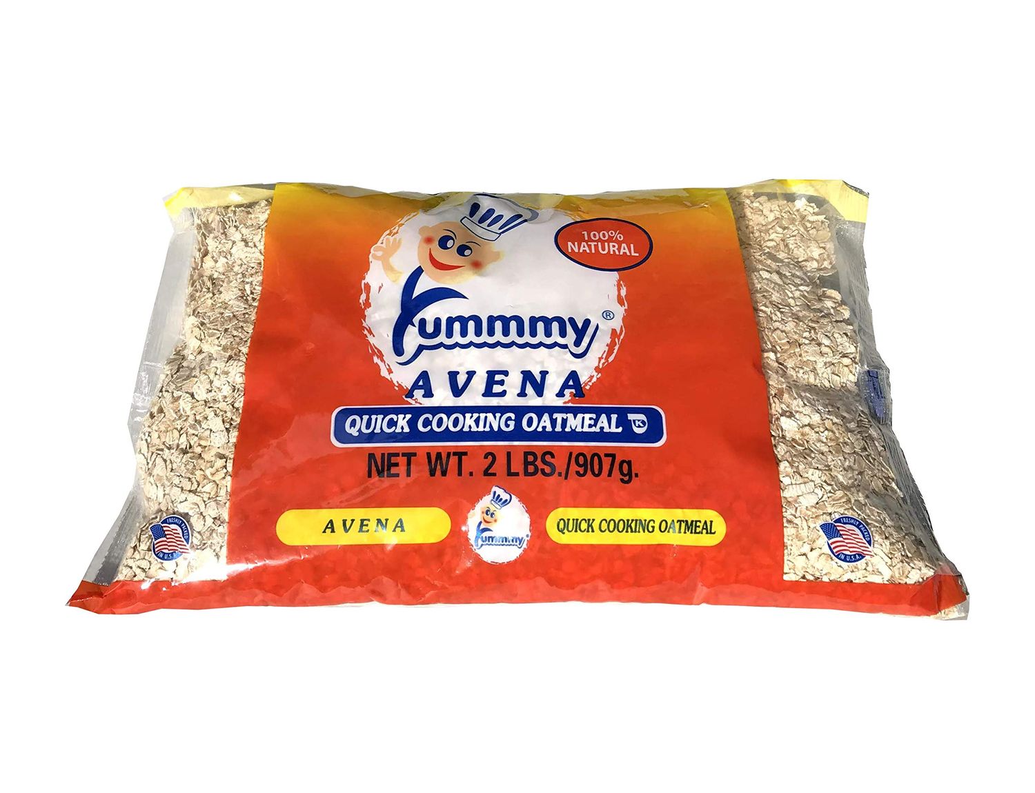Yummmy Quick Cooking Oatmeal, 2 Lb (32 Oz), Kosher Certified, Hojuelas de avena