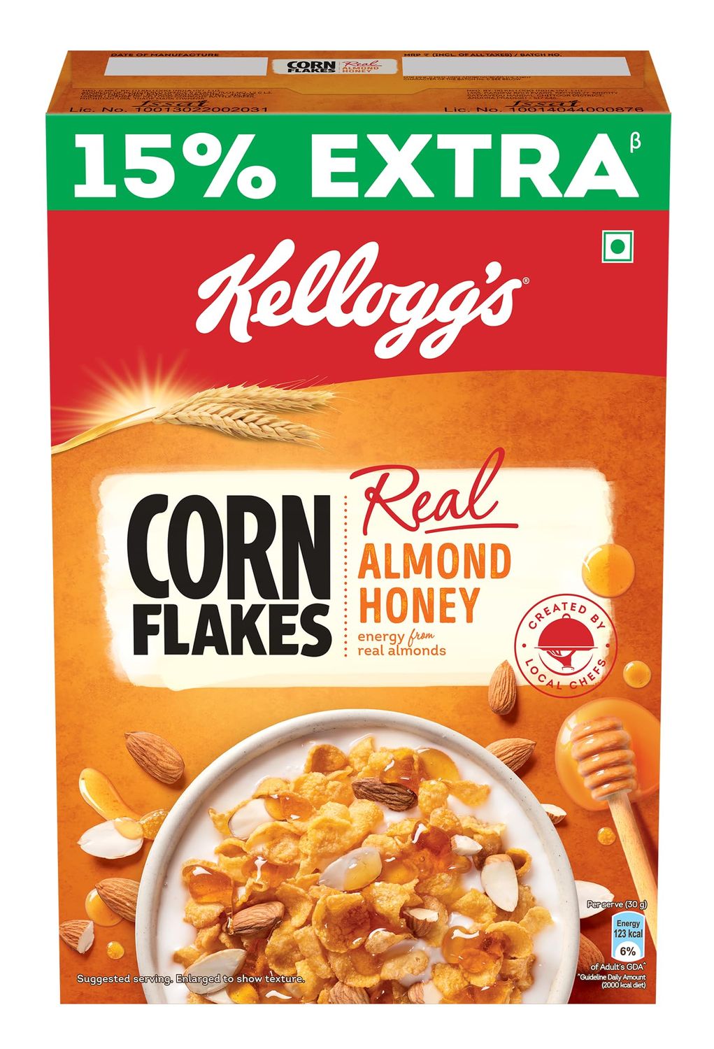 Kellogg&#39;s Corn Flakes with Real Almond and Honey 300g