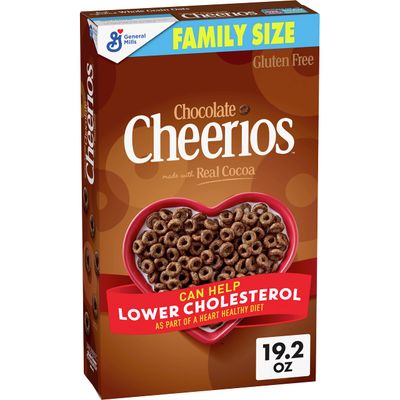 Chocolate Cheerios Heart Healthy Cereal, Gluten Free Cereal With Whole Grain Oats, 19.2 OZ Family Size