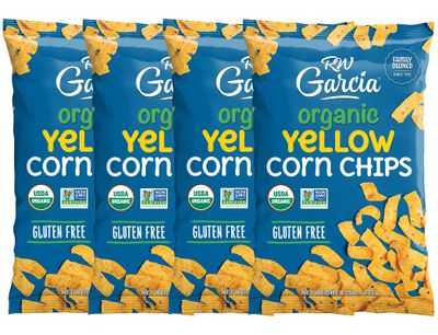 RW Garcia Organic Yellow Corn Chips, Gluten Free, 8.25oz bags, 4 pack