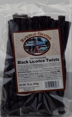 Backroad Country Black Licorice Twists 16 Ounces (Pack of 2)