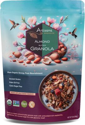 Organic Artisana Almond Granola - Gluten-Free, Vegan, Low Glycemic, Organic, Palm Oil-Free, Ancient Grains with Plant-Based Vitamin E, 10 oz