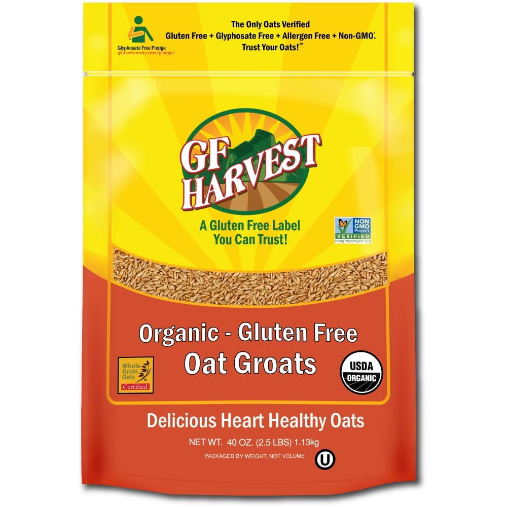 GF Harvest Gluten Free Organic Oat Groats, 40 Ounce Bag