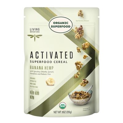 Living Intentions Organic Superfood Cereal - Banana Hemp - NonGMO - Gluten Free - Vegan - Paleo - Kosher - 9 Ounce Unit