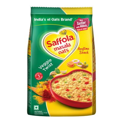 Saffola Masala Oats Veggie Twist, 500 grams (17.63 oz) - Vegetarian