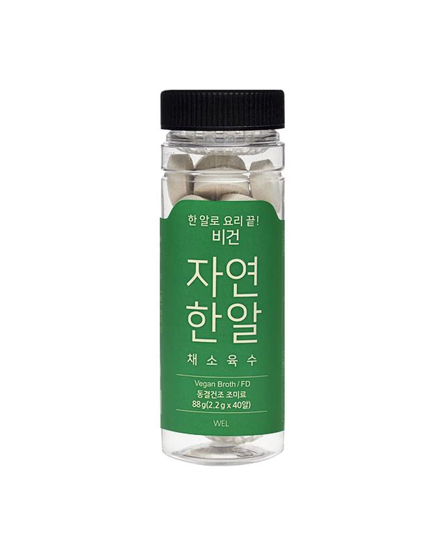 JayeonHanal Vegan Broth Tablet Type 88g (2.2g x 40pcs) Mushroom &amp; Vegetable Stock Dashi Broth Ingredients Freeze-Dried 100% for Nutrition, No MSG Umami Savory Taste Aromatic Easy-to-Carry Coin Type