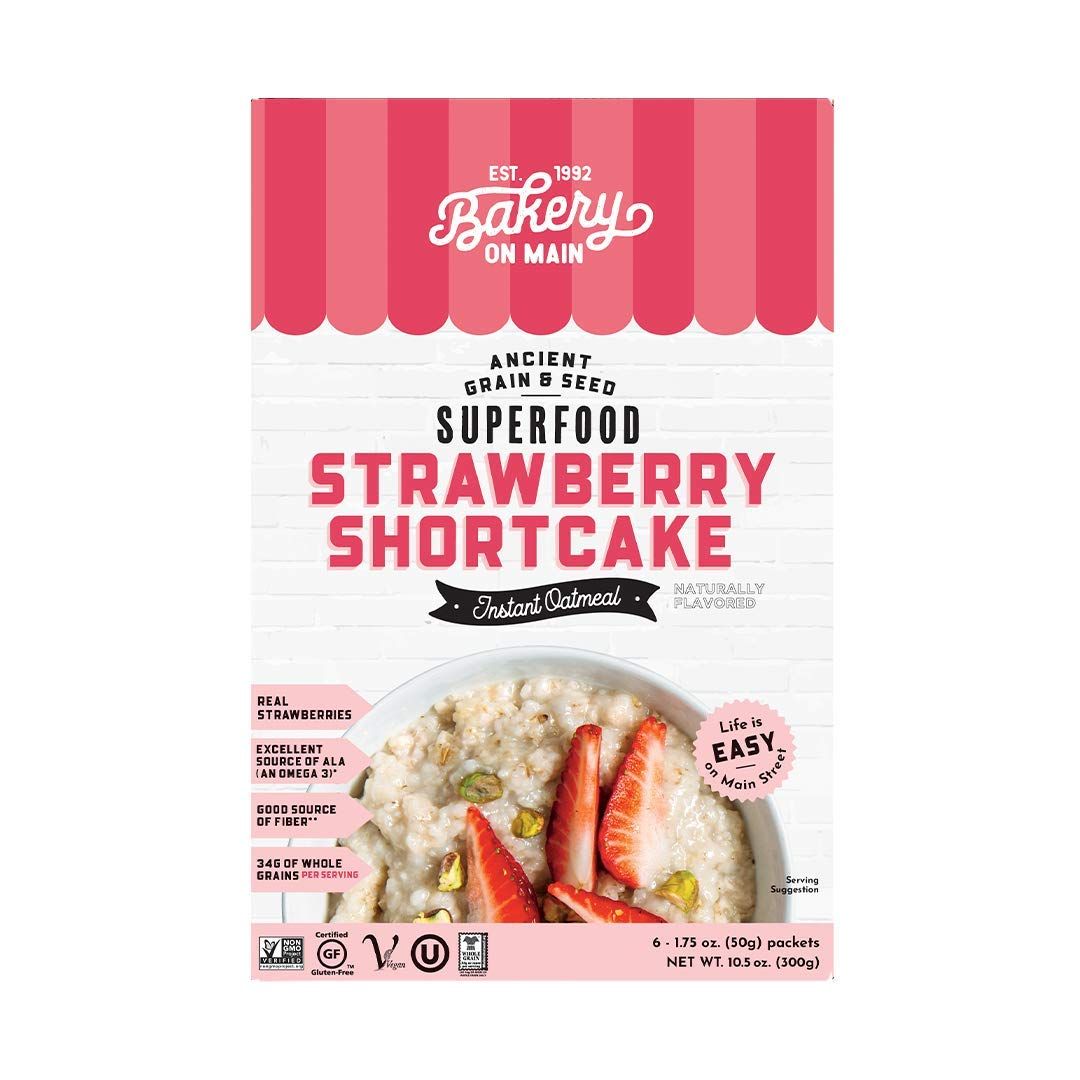 Bakery On Main, Gluten-Free Instant Oatmeal, Vegan &amp; Non GMO - Strawberry Shortcake, 10.5oz (Pack of 1)