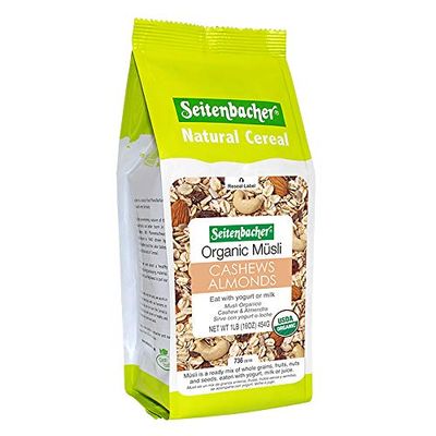 Seitenbacher Organic Muesli Cashews Almonds Natural Cereal, 16 Ounce