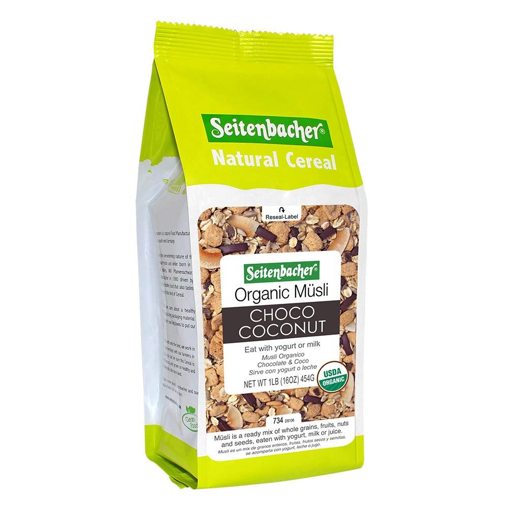 Seitenbacher Organic Muesli Choco Coconut Natural Cereal, 16 Ounce