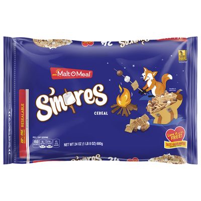 Malt-O-Meal S&#39;mores Kids Breakfast Cereal, Family Size Bulk Bagged Cereal, 24 Ounce - 1 count