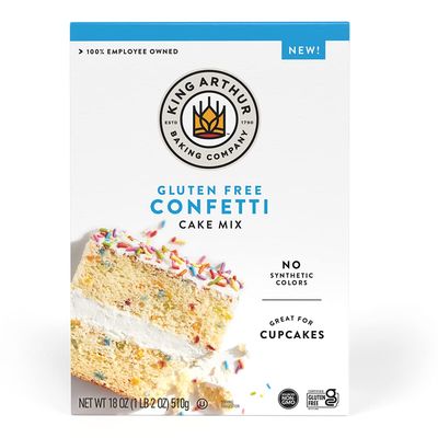 King Arthur Gluten Free Confetti Cake Mix: Delicious Birthday Baking Made Easy - 18 oz Box for Cakes, Cupcakes, and Desserts - Natural Colors, No Synthetic Flavors or Preservatives