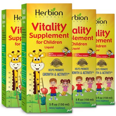 Herbion Naturals Vitality Supplement for Children, Promotes Growth and Appetite, Relieves Fatigue, Improves Mental and Physical Performance, Boosts Energy, for Kids 1 Year and Above, 5 fl oz