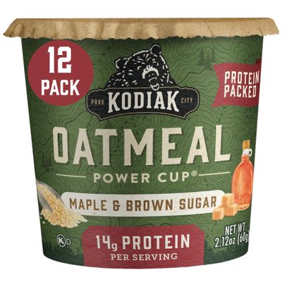 Kodiak Cakes Instant Protein Maple &amp; Brown Sugar Oatmeal in a Cup, 2.12oz (Pack of 12)