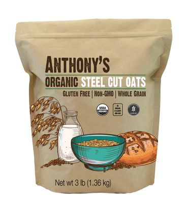 Anthony&#39;s Organic Steel Cut Oats, 3 lb, Gluten Free, Non GMO, Irish Oatmeal, Whole Grain