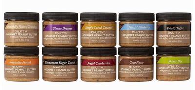 bNutty Gourmet Peanut Butter - Assorted Flavors - Gluten Free - Natural Peanut Butter - Made in USA - 2oz Trial-Sized Jars - 10 Jar Gift Pack