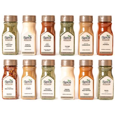 iSpice Starter Spice Set- Seasonings for Cooking, Spices and Seasonings Sets, Spices Variety Pack, Cooking Gifts for Men Home Basic Spice Set | Chef Naturelle (Pack of 12)