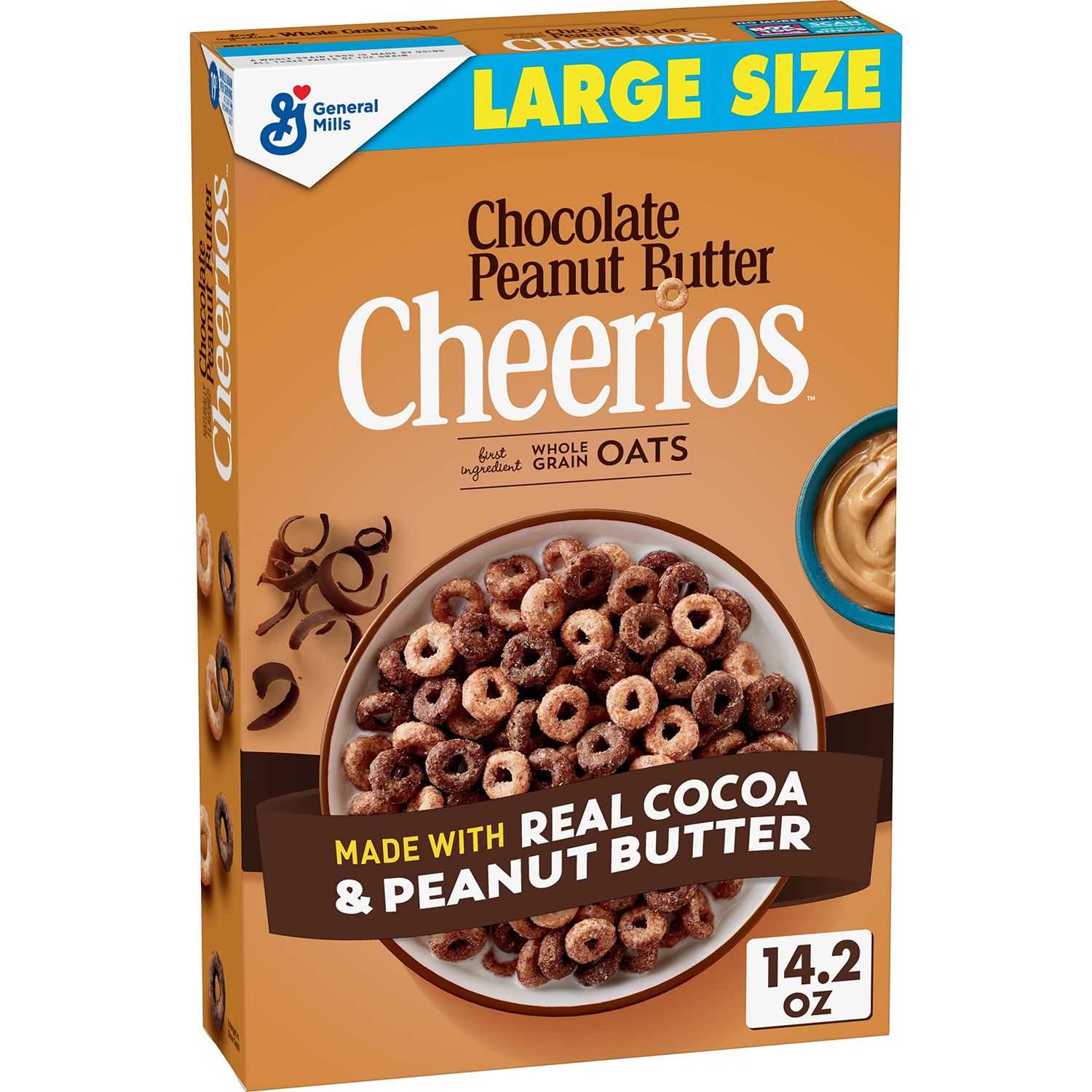 Chocolate Peanut Butter Cheerios Breakfast Cereal, Large Size, 14.2 OZ