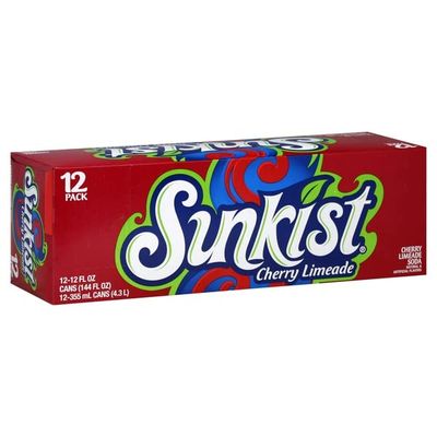 Sunkist Soda 12oz Can (Pack of 12) (Cherry Limeade)