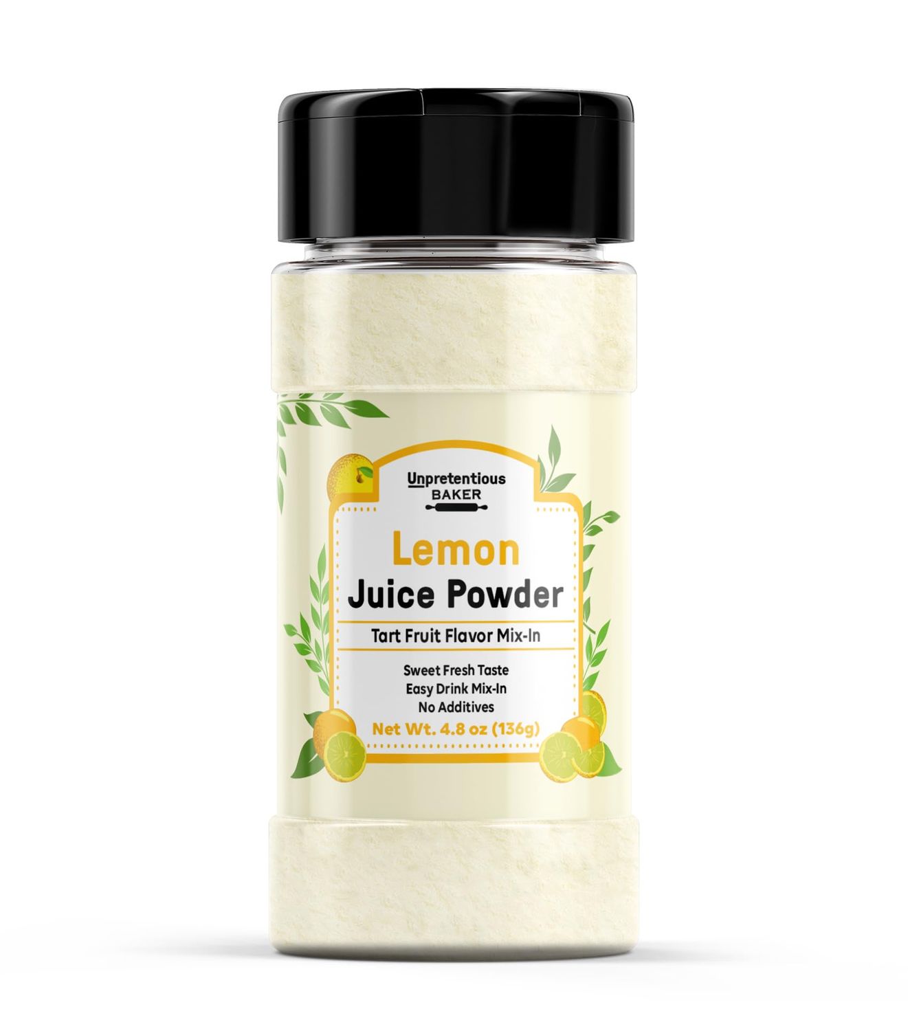 Unpretentious Lemon Juice Powder (1 Cup) Easy Drink Mix In, Fresh Tart Flavor