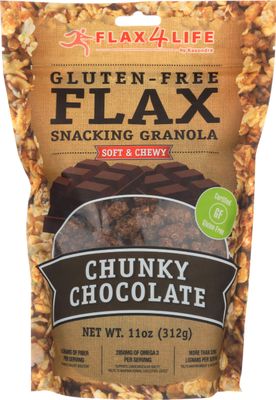 FLAX4LIFE Gluten Free Snacking Granola Soft &amp; Chewy, Chunky Chocolate, 11 Ounce (Pack of 6)