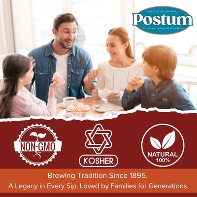 Postum Wheat Bran & Molasses Coffee Alternative (6 x 8oz) | Caffeine Free Instant Coffee Substitute | Natural Blend, Rich, Tasty, Healthy, Dietary Beverage for Breakfast, Gourmet & Pantry Pack
