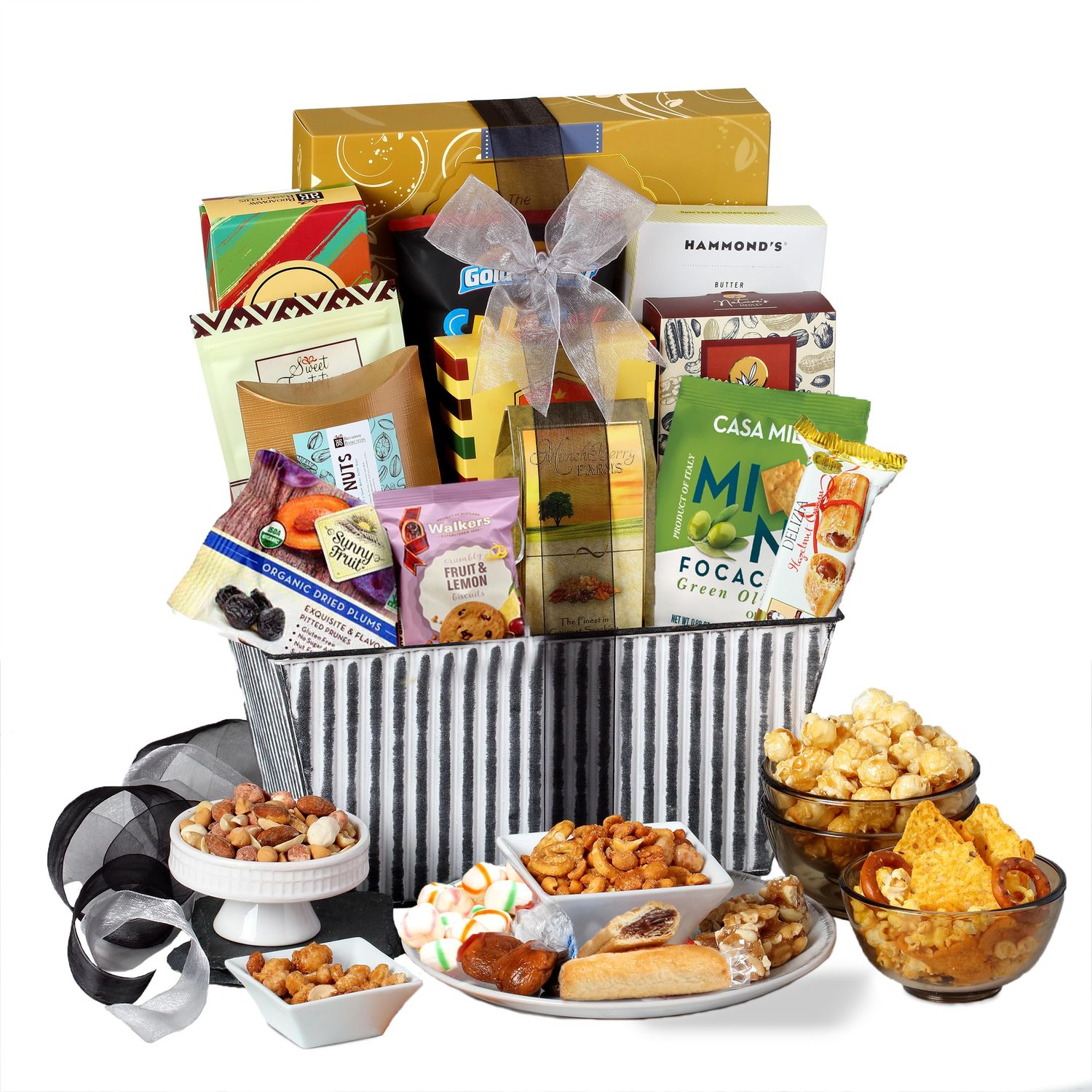 Broadway Basketeers Sweets and Chocolate Gift Basket, Gourmet Holiday Gifts with Nuts for Women, Families, College, Congratulations, Appreciation, Christmas Delivery, Corporate, Thank You, Get Well.