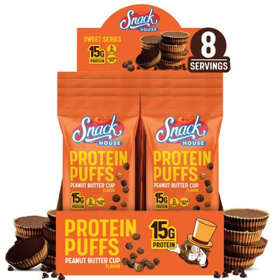 Keto Cereal by Snacks House, High Protein Low Carb Healthy Breakfast Food - Gluten &amp; Grain Free Crunch - Paleo, Diabetic, Ketogenic Diet Friendly Cereals - 8-Pack (Peanut Chocolate Crunch)