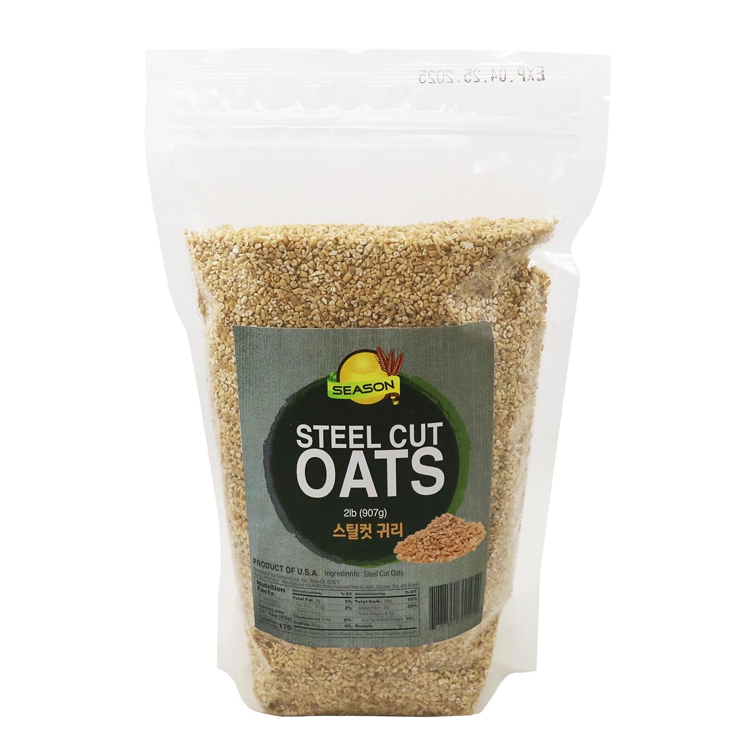 Season Steel Cut Oats - Quick Steel Cut Oats Bulk | Rich with Fiber &amp; Minerals | Product of USA | 2 Lbs
