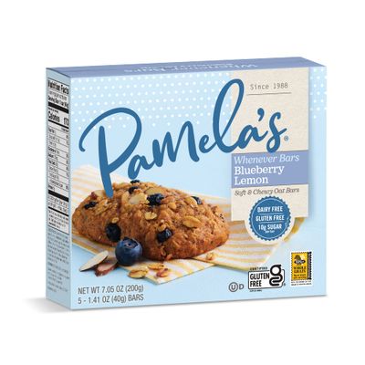 Pamela&#39;s Products Gluten Free Whenever Bars, Blueberry Lemon, 5 Count
