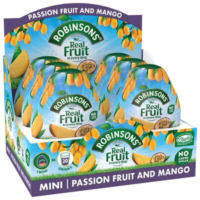 Robinsons Squash&#39;d Mango &amp; Passion Fruit No Added Sugar 66ml (Pack of 6)