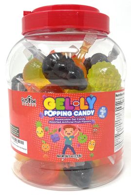 Fusion Select Jelly Fruit Snack Jelly Fruits Hit or Miss Candy Challenge - Fruit-Shaped Jelly- Assorted Flavors, Strawberry, Orange, Apple, Pineapple, Grape, Mango (1 Jar)