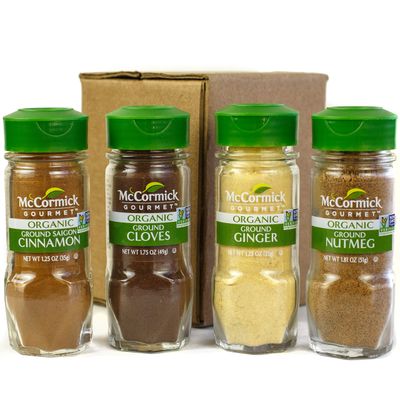 McCormick Gourmet Organic Baking Variety Pack (Cloves, Saigon Cinnamon, Ginger, Nutmeg), 0.05 lb