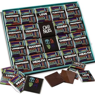 Chocolate Gift Basket Wishes Gift Set - 20pcs | Gourmet Belgium Chocolates Blessings Assorted Flavors Holiday Gift for Birthday, Anniversary, Corporate Gift, Men &amp; Women by Oh Nuts