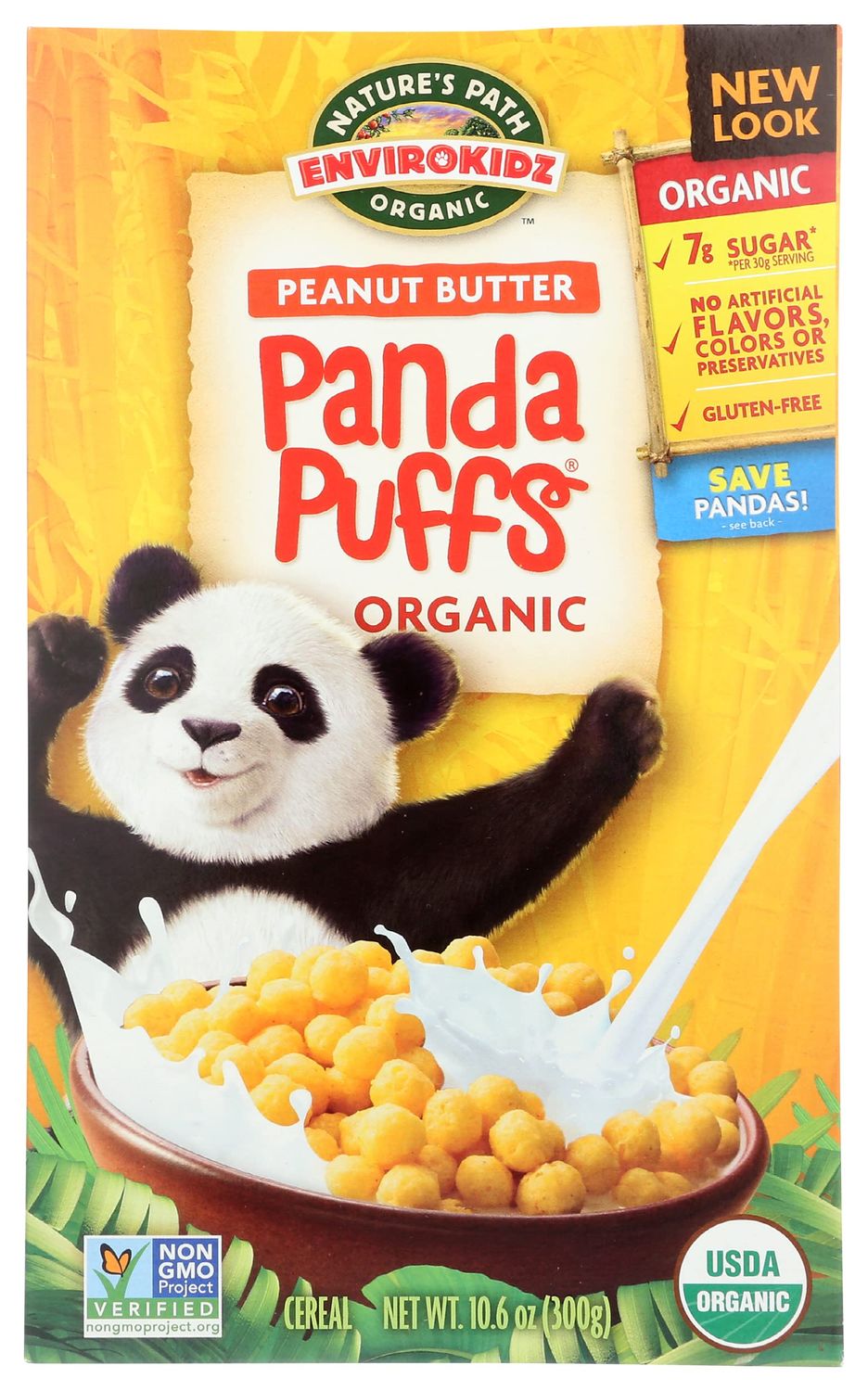 1 CASE, EnviroKidz Organic Cereal, Peanut Butter Panda Puffs, Organic, 10.6 oz, 12 per case by EnviroKidz