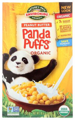 1 CASE, EnviroKidz Organic Cereal, Peanut Butter Panda Puffs, Organic, 10.6 oz, 12 per case by EnviroKidz