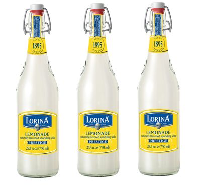 Lorina Sparkling Fresh Lemonade, Prestige Collection (25.4oz, 3-Pack) Naturally Flavored Carbonated Soda Water, Artisan Crafted, Gluten-Free Beverage - No Artificial Colors or Flavors