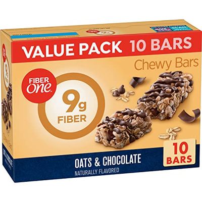 Fiber One Chewy Bars, Oats &amp; Chocolate, Fiber Snacks, 14.1 oz, 10 ct