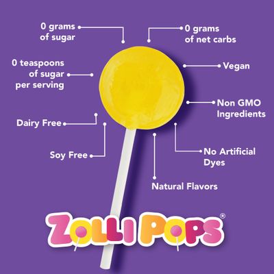 Zollipops Clean Teeth Lollipops | Anti-Cavity, Sugar Free Candy for a Healthy Smile - Great for Kids, Diabetics and Keto Diet (Pineapple, 3.1oz), Assorted, (3339)