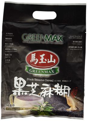 Greenmax (Mayushan) Black Sesame Cereal -Instant , 127 Kcal Per Serving - 14 Servings